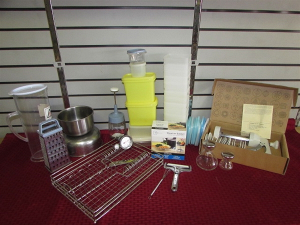 NIB PAMPERED CHEF COOKIE PRESS & STEAMER BASKET, STAINLESS STEEL BOWLS & MORE GREAT KITCHEN GADGETS!