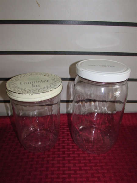 MASON JARS & CANISTERS INCLUDES BALL, KERR, WIRE BAIL TOP & MORE