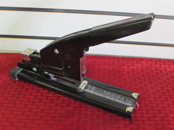 OUTSTANDING OFFICE LOT!  INDUSTRIAL STAPLER & HOLE PUNCH, ELECTRIC STAPLER, TAPE DISPENSERS . . .