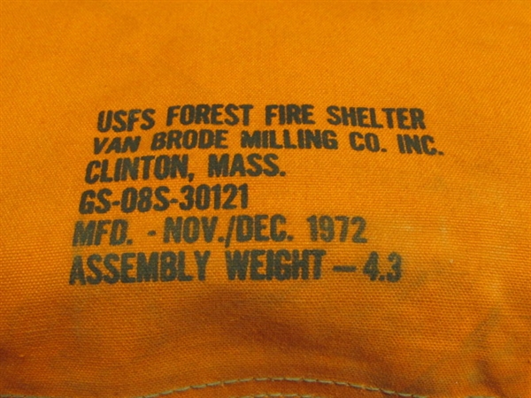 VINTAGE USFS FOREST FIRE SHELTER