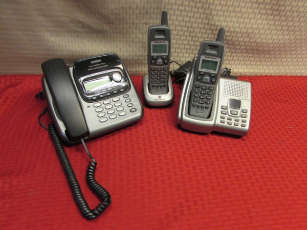 LAND LINES JUST IN CASE!  TWO CORDLESS SETS & ONE W/CORD & DIGITAL ANSWERING SYSTEM
