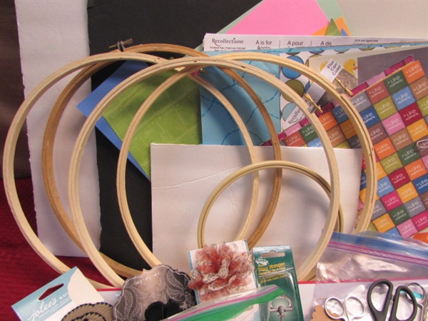 CRAFTER'S DELIGHT!  LOADS OF CRAFT SUPPLIES, BEADS, SCRAPBOOKING, HOOPS, FOAM BOARD & MORE