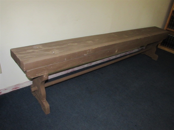 FABULOUS WOODEN BENCH OVER 8' LONG!!!!