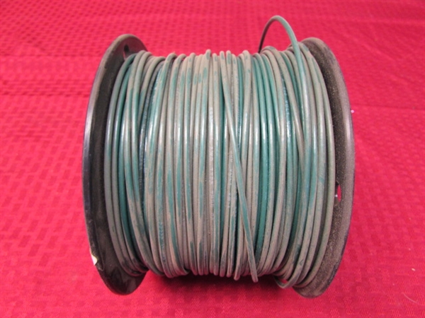FULL TO NEARLY FULL SPOOL OF 14 GA STRANDED WIRE - GREEN