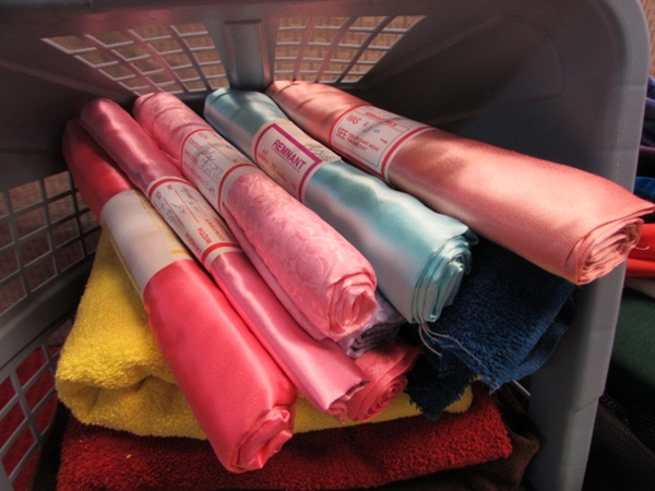 A TON OF FABRIC FOR QUILTING, CRAFTS & MORE-TERRY CLOTH, FELT, FLANNEL . . . .