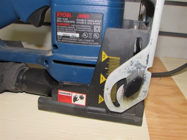 VERY NICE RYOBI BISCUIT JOINTER IN CASE PLUS BISCUITS