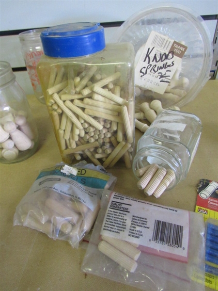 WOODWORKING BUTTONS, KNOBS, SPINDLES, FLUTED DOWELS, STAPLES & MORE!