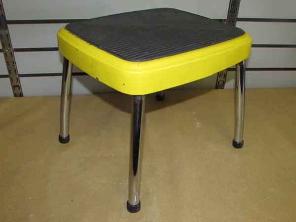STEP UP TO SOME SUNSHINE-RETRO VIBRANT YELLOW COSCO ONE STEP STOOL