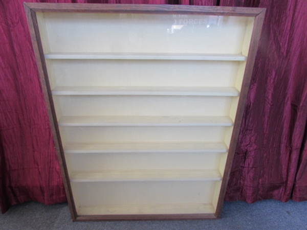 LARGE DISPLAY CABINET WITH 6 SHELVES GREAT FOR ROCKS, CHINA & MORE