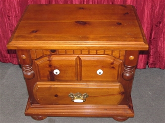 HANDSOME TWO DRAWER BEDSIDE TABLE