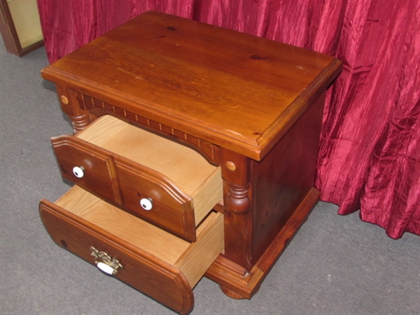 HANDSOME TWO DRAWER BEDSIDE TABLE #2