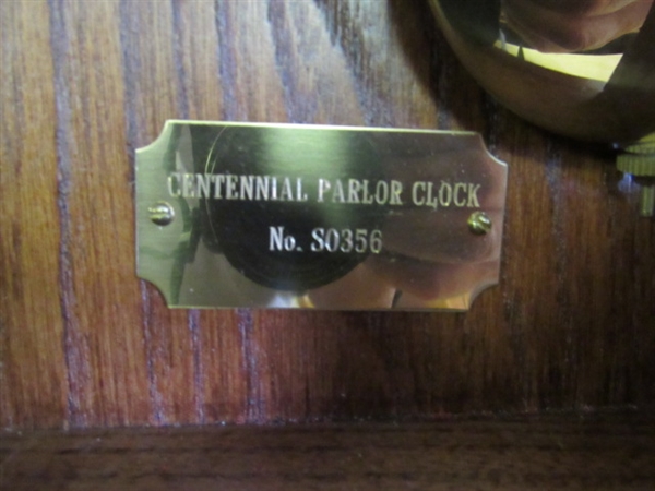 CELEBRATING TIMEKEEPING FOR 100 YEARS! CERTIFIED CENTENNIAL PARLOR CLOCK