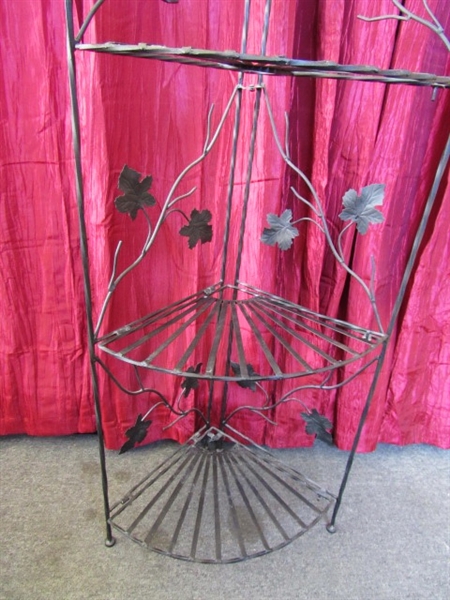 LOVELY WROUGHT IRON CORNER STAND