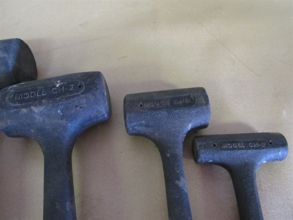 FOUR DEAD BLOW AUTO BODY HAMMERS