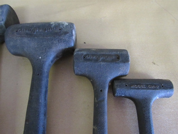 FOUR DEAD BLOW AUTO BODY HAMMERS