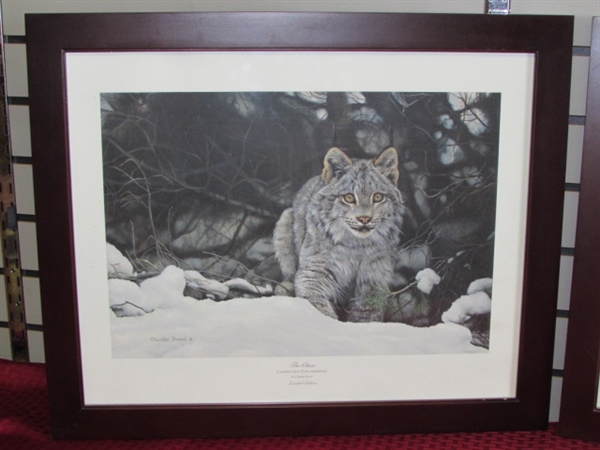 PAIR OF FRAMED LIMITED EDITION CHARLES FRACE PRINTS THE CHASE & THE QUEST