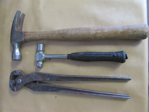 VINTAGE METAL PARK TOOL BOX, PIPE WRENCHES, COPPER TUBING TOOLS, PUNCHES, CHISELS & MORE