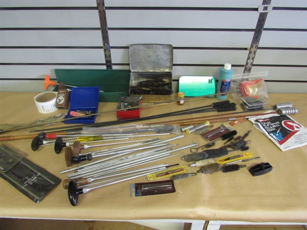 LOADS OF GUN CLEANING RODS, TIPS & BRUSHES, CLEANING CLOTH & MUCH MORE