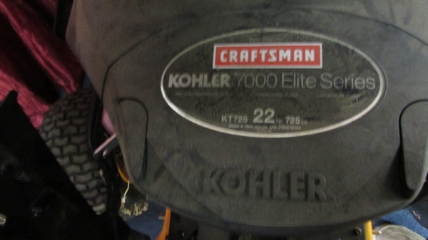 CRAFTSMAN RIDING LAWNMOWER - TURN TIGHT EXTREME WITH ONLY 7 HOURS OF OPERATION TIME.