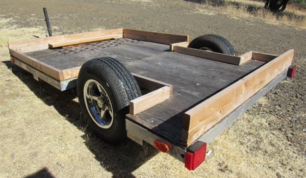 ALUMINUM CHANNEL WELDED FRAME TRAILER WITH CHROME WHEELS