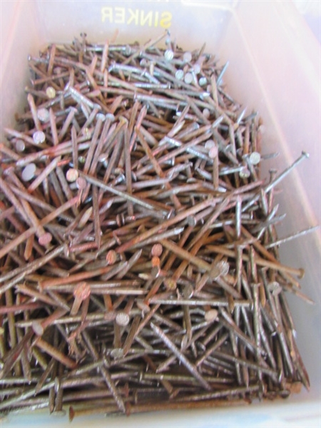 PLASTIC BOXES WITH LOADS OF NAILS & SCREWS