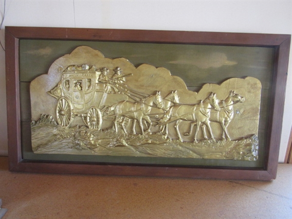AWESOME WELLS FARGO STAGE COACH BAS RELIEF