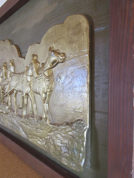 AWESOME WELLS FARGO STAGE COACH BAS RELIEF