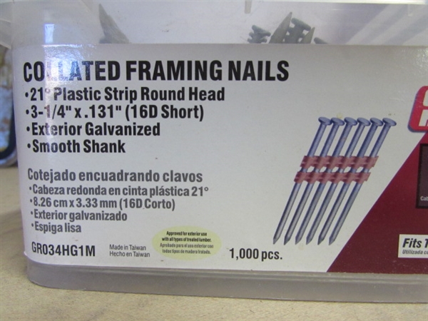 THREE BOXES OF STRIP NAILS FOR A PNEU