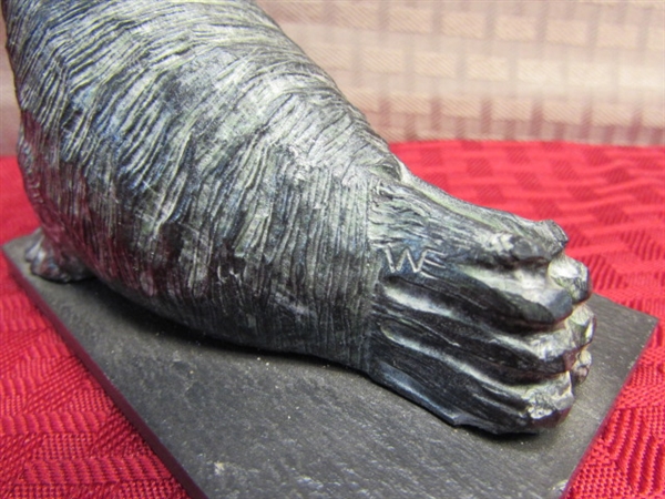 SIGNED HAND CARVED SOAPSTONE WALRUS