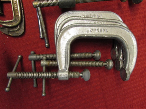NINE C CLAMPS FROM 6 to 2