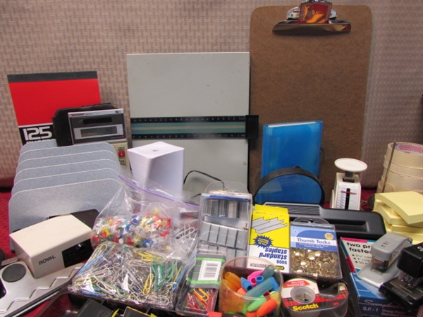 YOU CAN'T HAVE TOO MANY OFFICE SUPPLIES - PAPER CLIPS, TAPE, STAPLERS & STAPLES, POST-ITS, PENS & MUCH MORE
