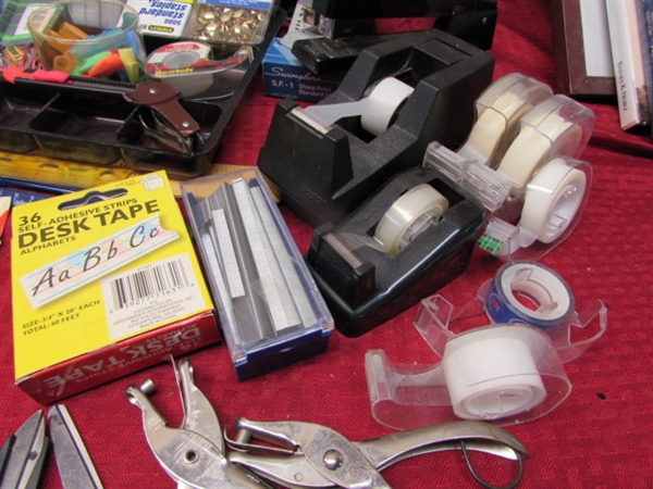 YOU CAN'T HAVE TOO MANY OFFICE SUPPLIES - PAPER CLIPS, TAPE, STAPLERS & STAPLES, POST-ITS, PENS & MUCH MORE