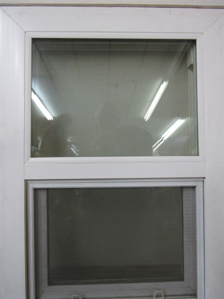 WHITE DOUBLE PANED VINYL SLIDER WINDOW