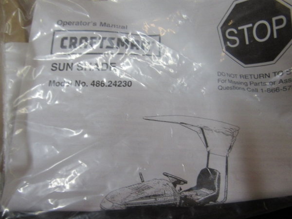 NEW IN THE BOX, NEVER USED CRAFTSMAN LAWN MOWER/TRACTOR SUNSHADE