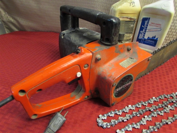 12 CRAFTSMAN ELECTRIC CHAINSAW WITH EXTRA GOODIES, TAKE A LOOK!