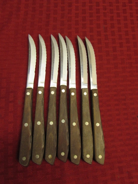 7 PIECE ZYLCO FREEZE KNIVES AND VINTAGE CHEESE SLICER