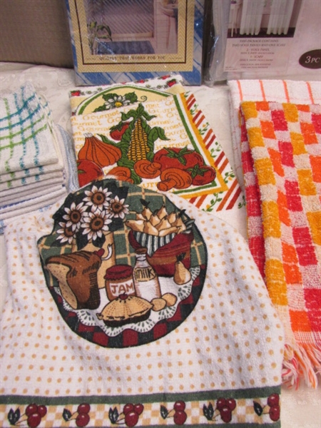 FOR THE HOME: OVEN MITTS, KITCHEN TOWELS, CURTAINS, AND MORE