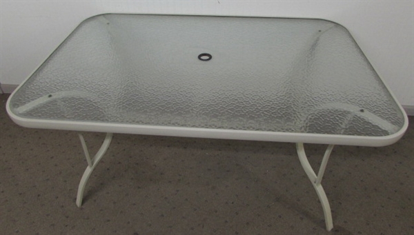 GLASS TOP OUTDOOR TABLE
