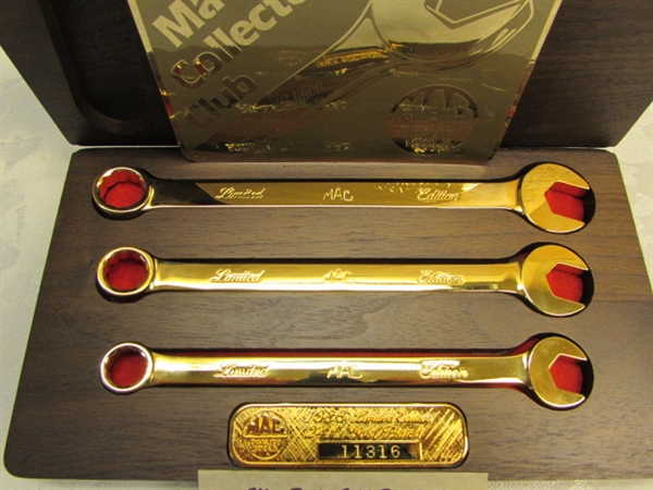 MAC TOOLS 1986 LIMITED EDITION GOLD PLATED WRENCH SET