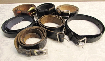 LOT OF 7 LEATHER BELTS