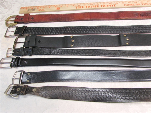 LOT OF 7 LEATHER BELTS