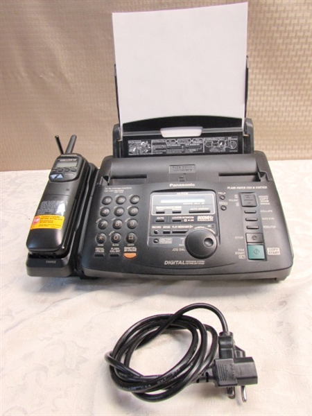 FAX MACHINE WITH CORDLESS PHONE AND COPIER FUNCTION