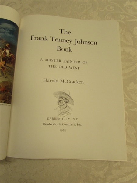 WESTERN PAINTINGS FRANK TENNEY JOHNSON LEATHER BOUND COFFEE TABLE BOOK