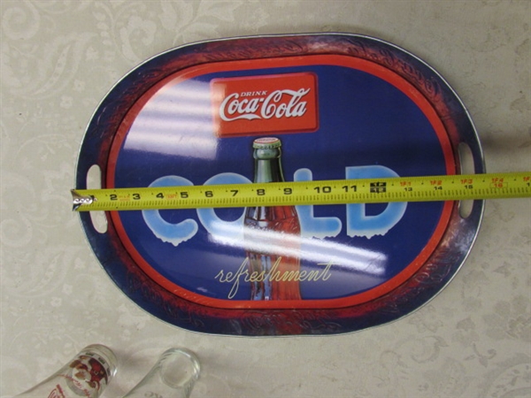 COCA COLA CARRIER, METAL TRAYS, GLASSES, CUPS & PAPER CUPS