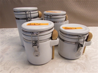 WHITE PORCELAIN CANISTERS