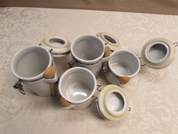 WHITE PORCELAIN CANISTERS