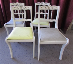 4 VINTAGE WOOD CHAIR READY FOR REFINISHING