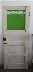 VINTAGE RANCH-HOUSE DOOR WITH GREEN GLASS