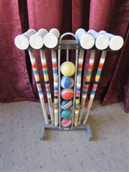 VINTAGE FORSTER CROQUET SET WITH STAND