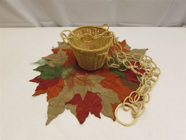 FALL LEAVES TABLE RUNNERS/CENTER PIECE & BASKETS TOO!